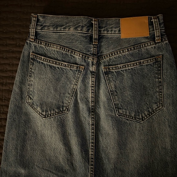 Aritzia Denim Forum “The 90s Vintage Mid Rise Pencil Maxi Jean Skirt” Size 26 - Picture 4 of 7